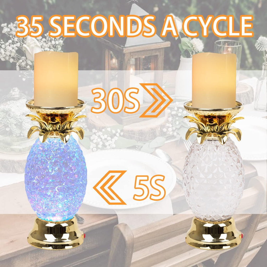 YAKii Pineapple LED Tornado Lamp | Color Changing Glitter Table Decor