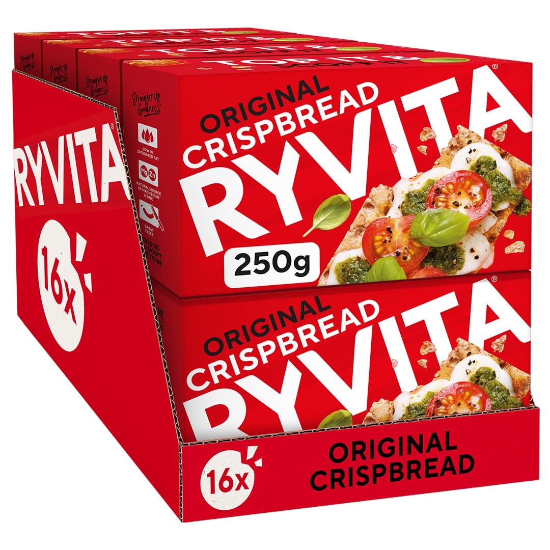 Ryvita Original Wholegrain Rye Crispbread - High Fibre - 16 x 250g