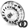Stainless Steel Kitchen Sink Bowl Strainer and Plug, 80mm Kitchen Sink Plug for Single Double Bowl Use