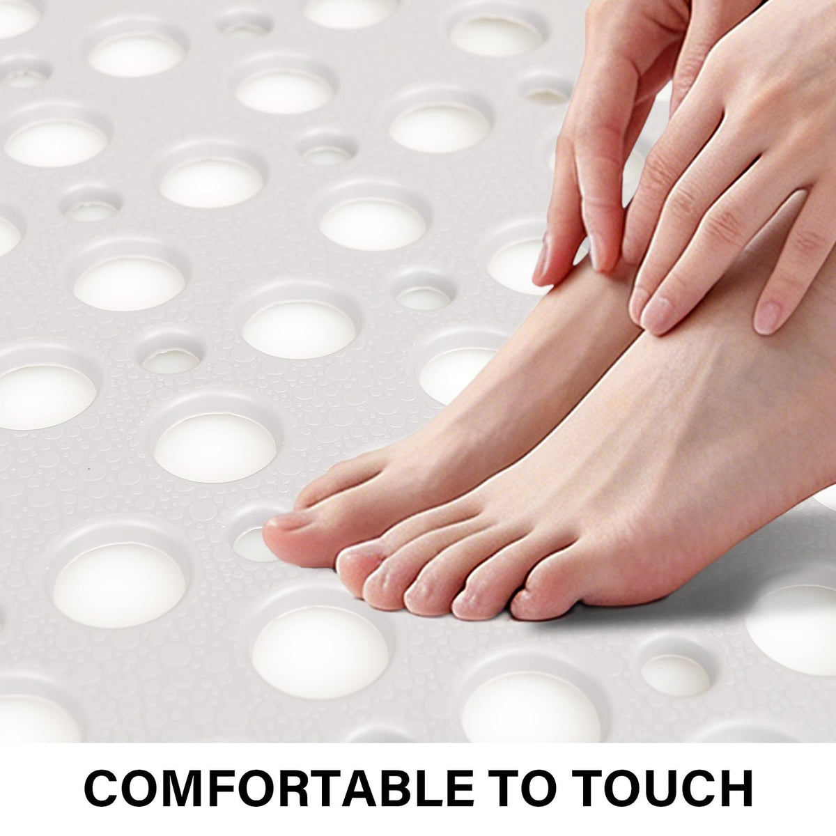 Mofonky Non Slip Shower Mat: 90 x 60 cm Large Shower Mats for Inside Shower - Soft TPE Anti Slip Anti Mould Long Shower Matt with Large Drain Holes - image 4