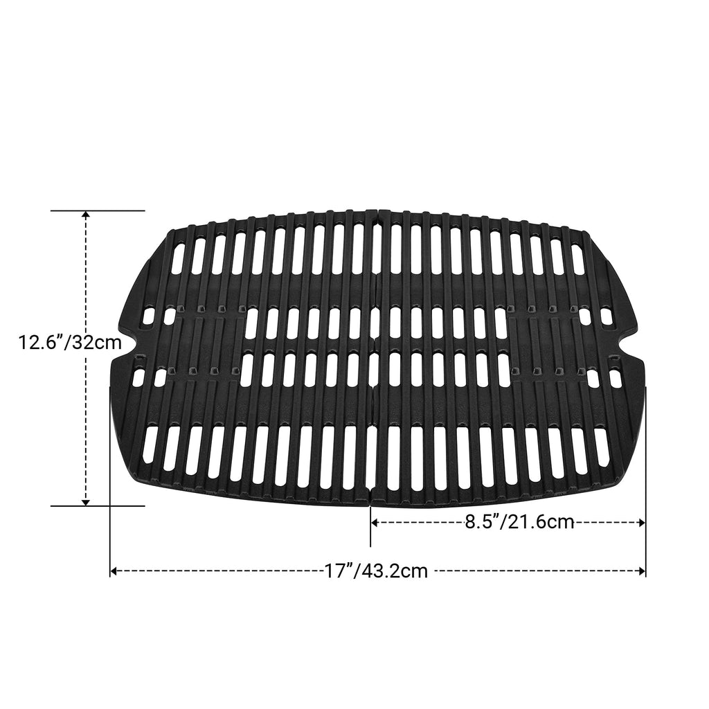 Onlyfire Cast Iron Cooking Grates for Weber Q1000 Q1200 Q1400, 2-Pack