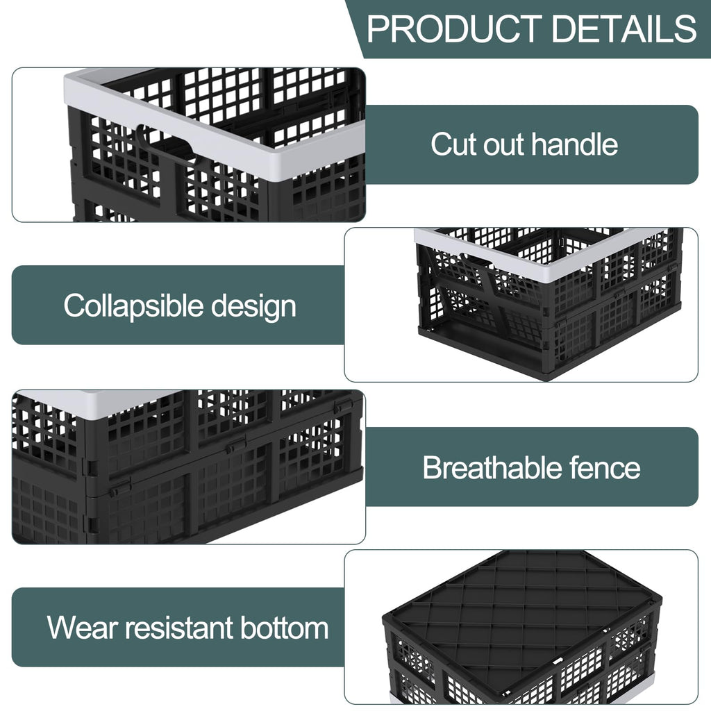 Ziglous 35 Litre Plastic Collapsible Storage Boxes, Folding Storage Crate - image 3
