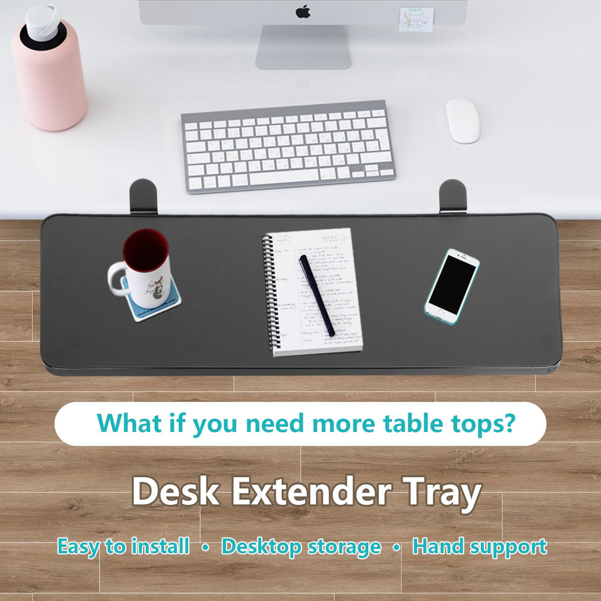 awagas Ergonomics Desk Extender Tray, 65cm x 25cm Keyboard Tray - image 2