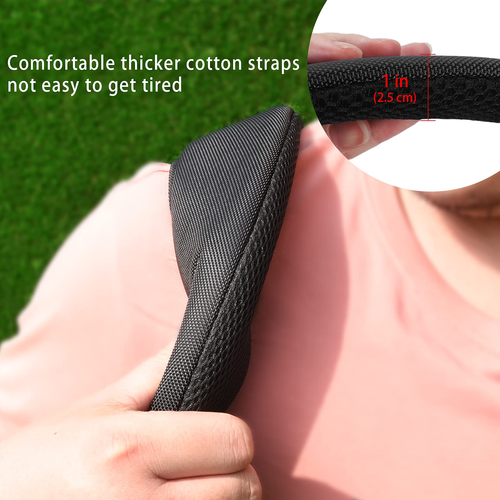 Big Teeth Golf Bag Strap Replacement | Padded Nylon Adjustable 4-Hook
