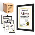 HOMIK A3 Photo Frames - Pack of 6 Black MDF Picture Frames for Wall
