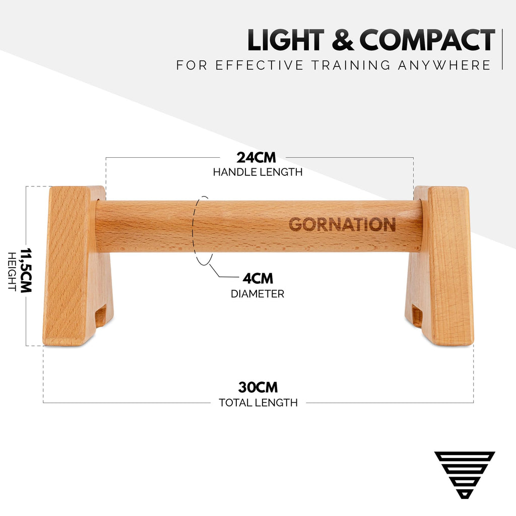 GORNATION Beech Wood Parallettes – Non-Slip Bars for Calisthenics & Fitness