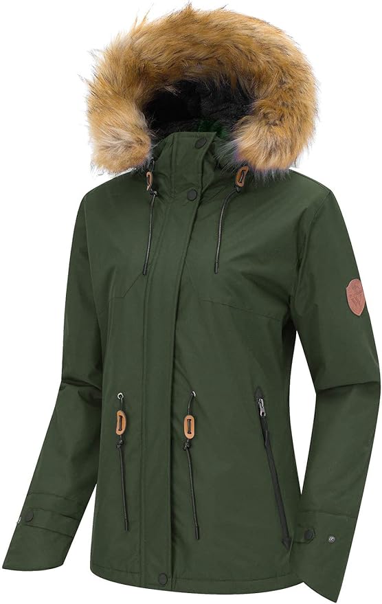 Wantdo Women's Waterproof Ski Jacket | Windproof Snowboard Coat - XL