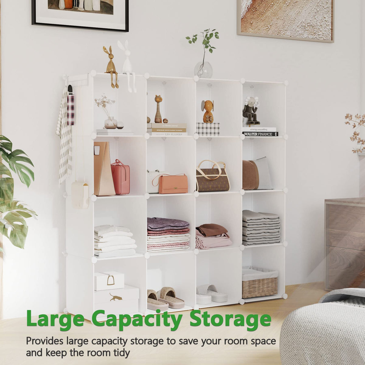 C&AHOME 16-Cube Storage Organizer Without Doors, Plastic Storage Cubes - image 4