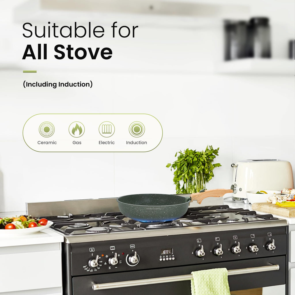 Kitchen Academy 10-Piece RV Cookware Set – Green Induction Pots and Pans