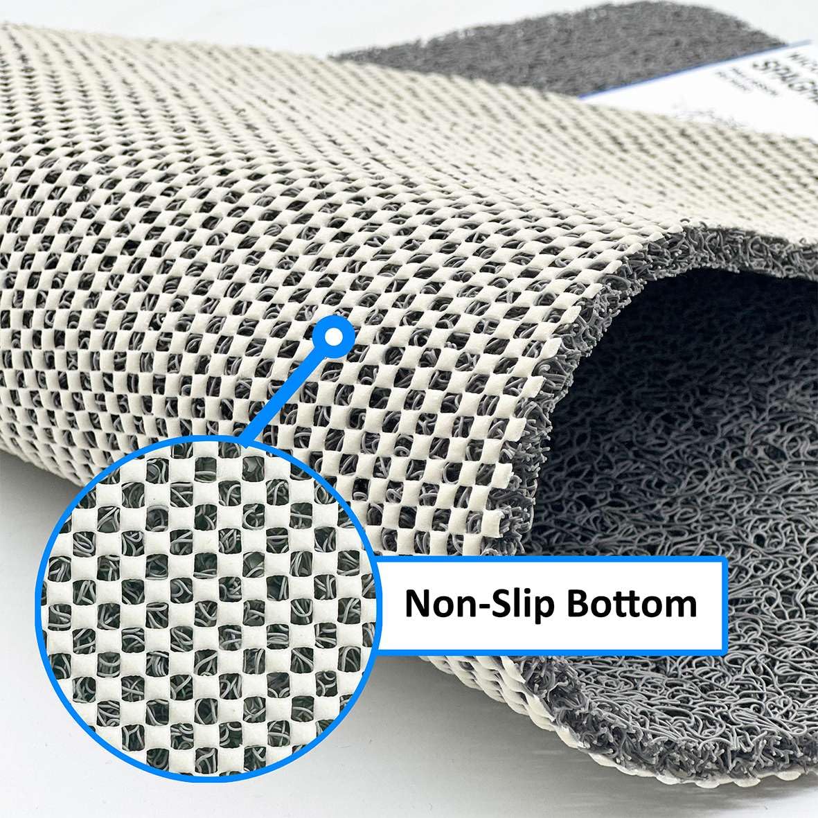 Loofah Shower Mat, Non Slip PVC Spaghetti Mat for Wet Area Inside Shower, Super Comfy Soft Matt, Quick Dry, Bacteria & Mould Resistant, Curved Edge - image 4