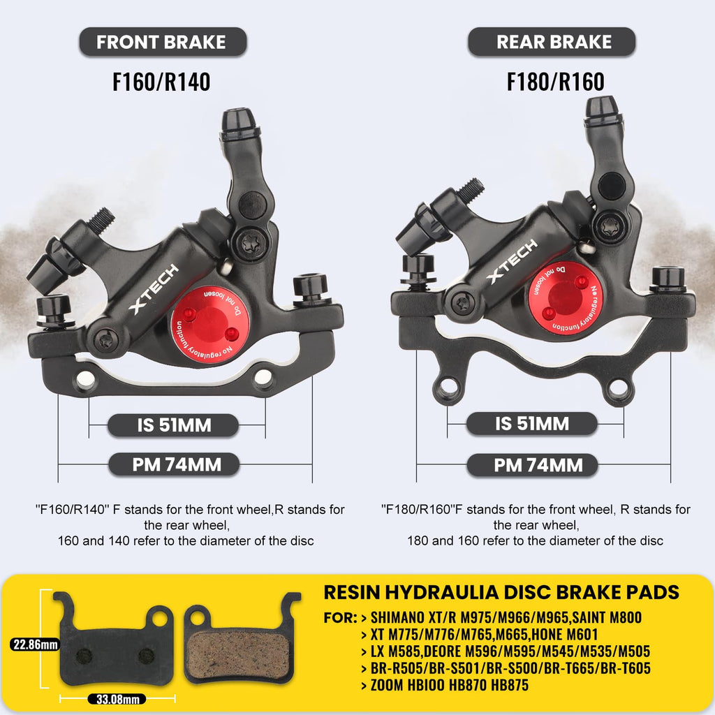Jolof Store HB-100 Hydraulic Disc Brake Caliper Set for MTB & E-Bike