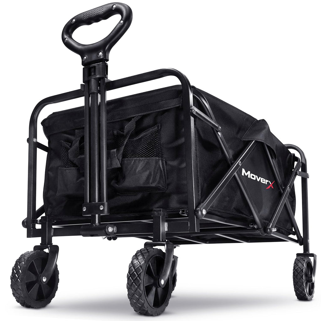 MoverX 70L Folding Festival Trolley | All-Terrain Camping Wagon - Black