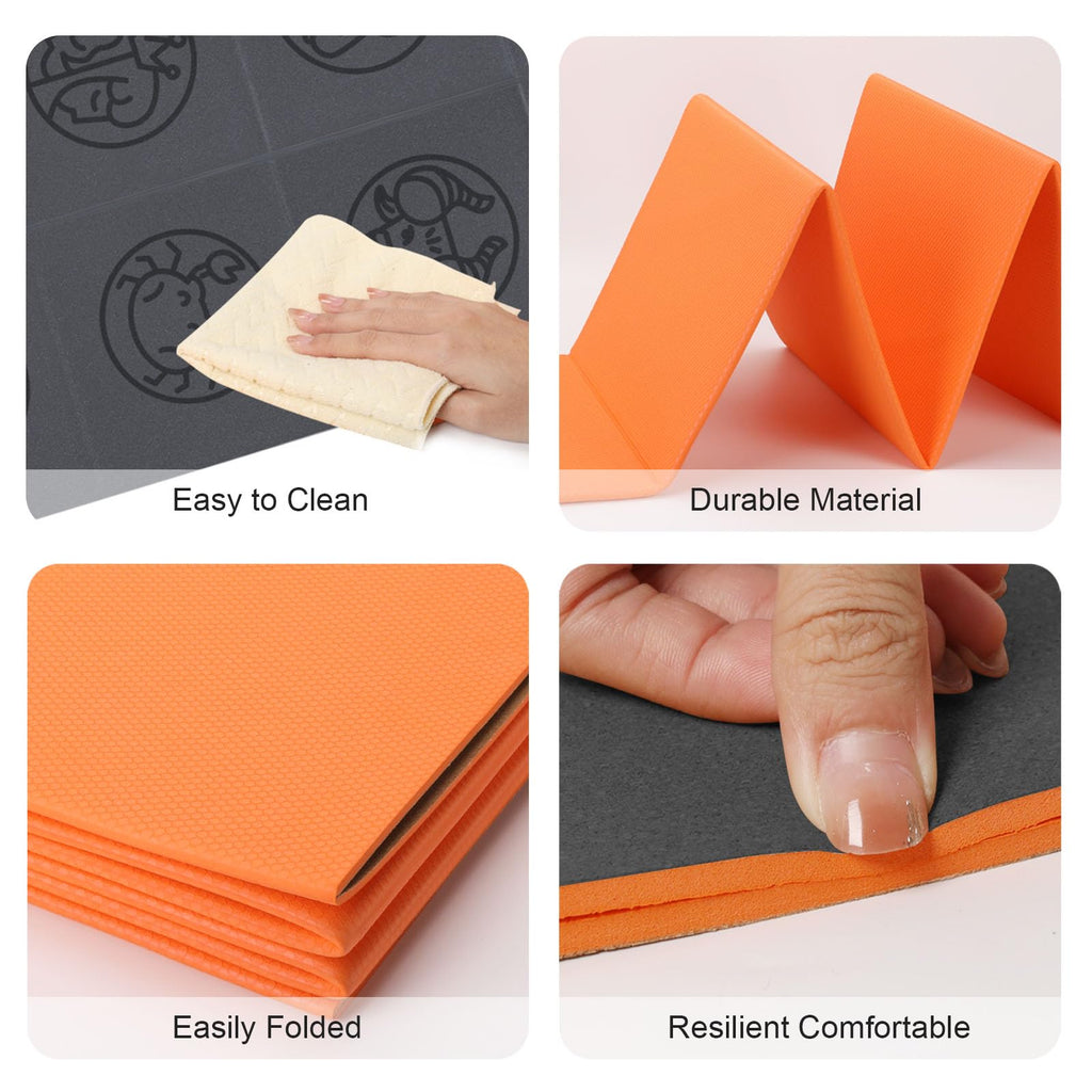 EKE Foldable Yoga Mat | 5mm Non-Slip PU TPE Mat with Zodiac Design