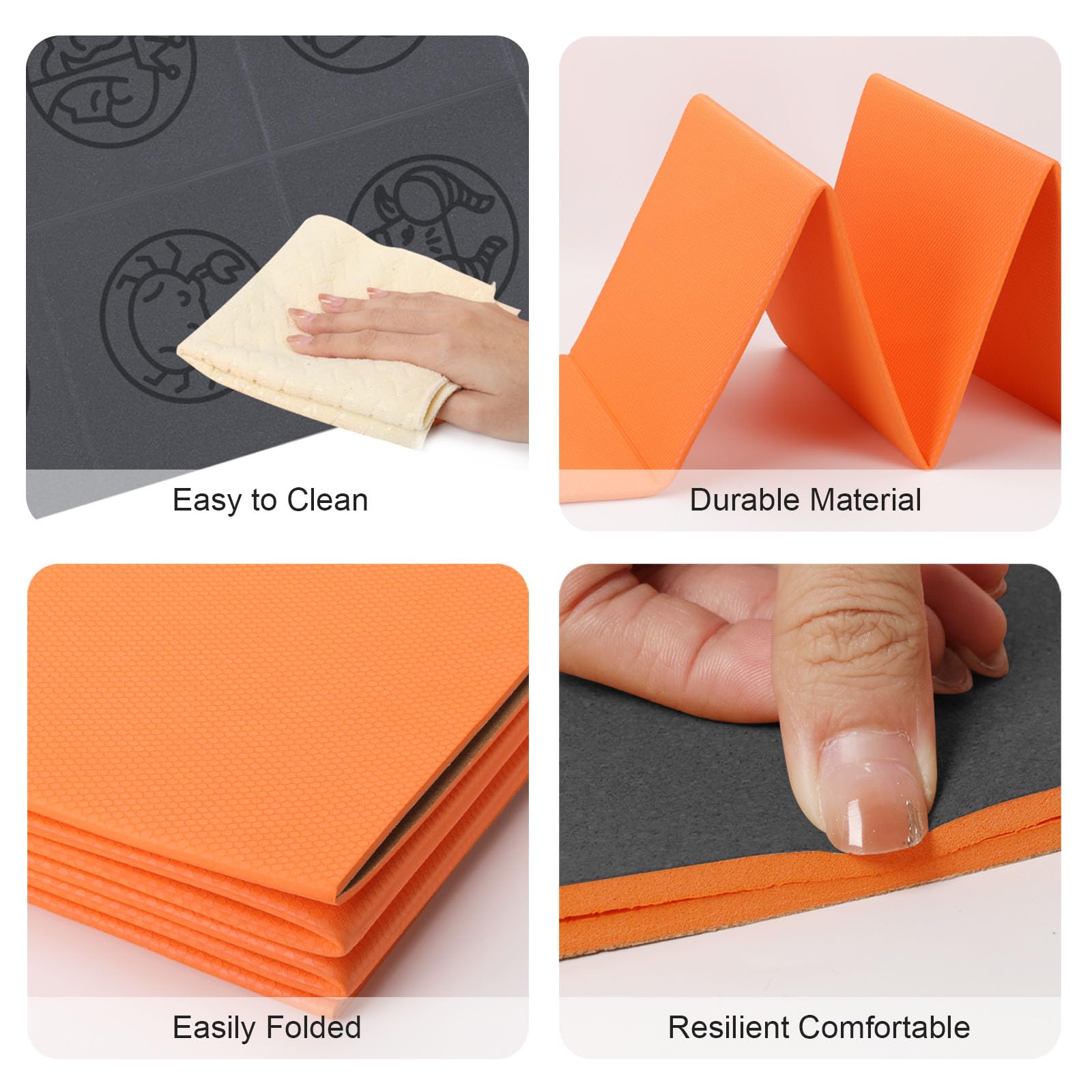 EKE Foldable Yoga Mat | 5mm Non-Slip PU TPE Mat with Zodiac Design