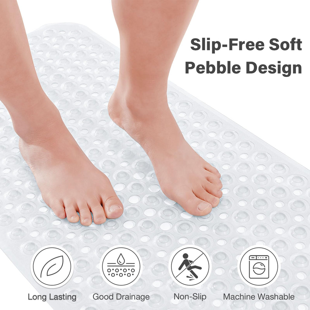 Smiry Non Slip Bath Mat with 300 Strong Suction Cups, 100x40cm - image 2