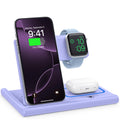 EXW 3-in-1 Wireless Charging Station for iPhone, iWatch & AirPods - Purple