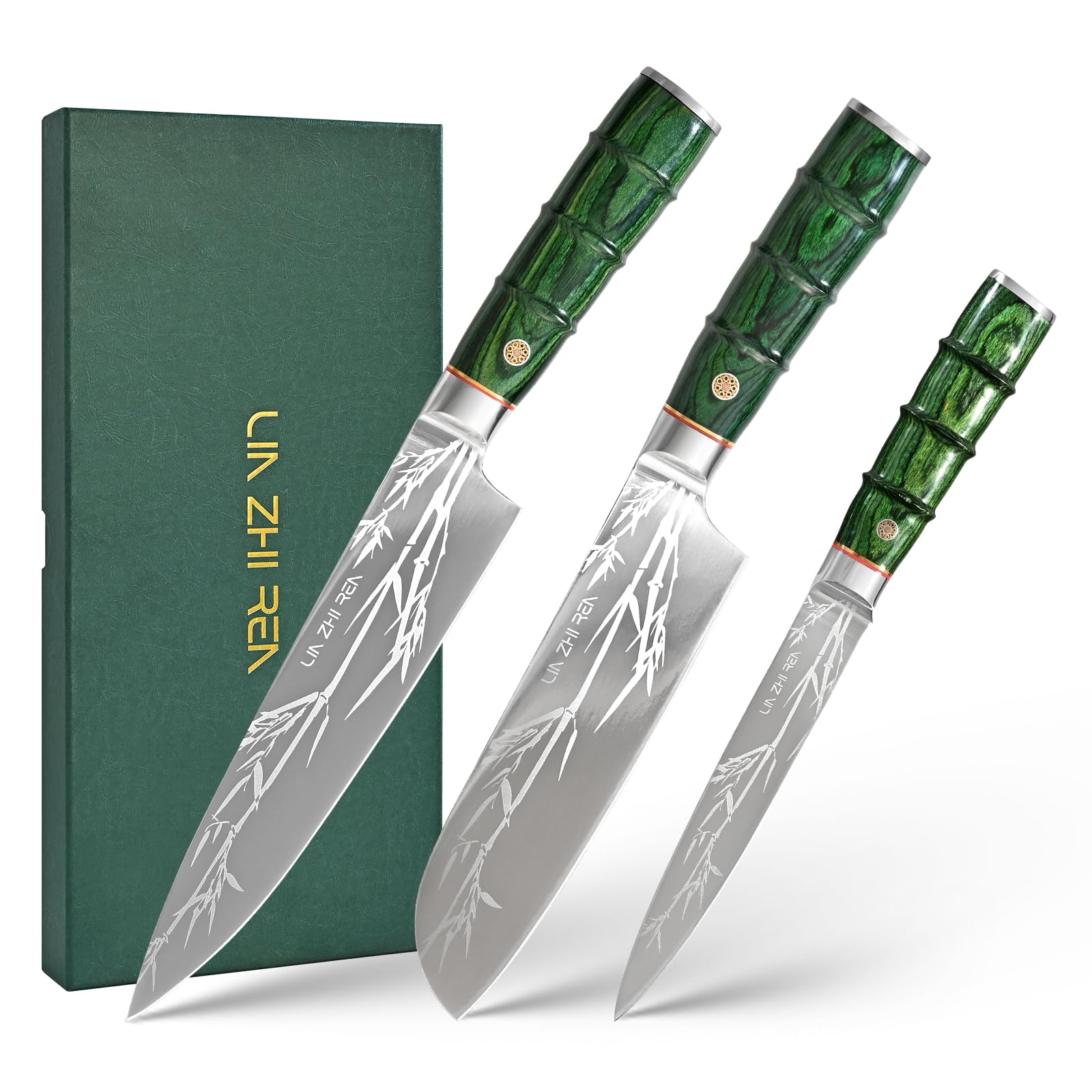 LIN ZHI REN 3-Piece Kitchen Knife Set – Stainless Steel Cutlery