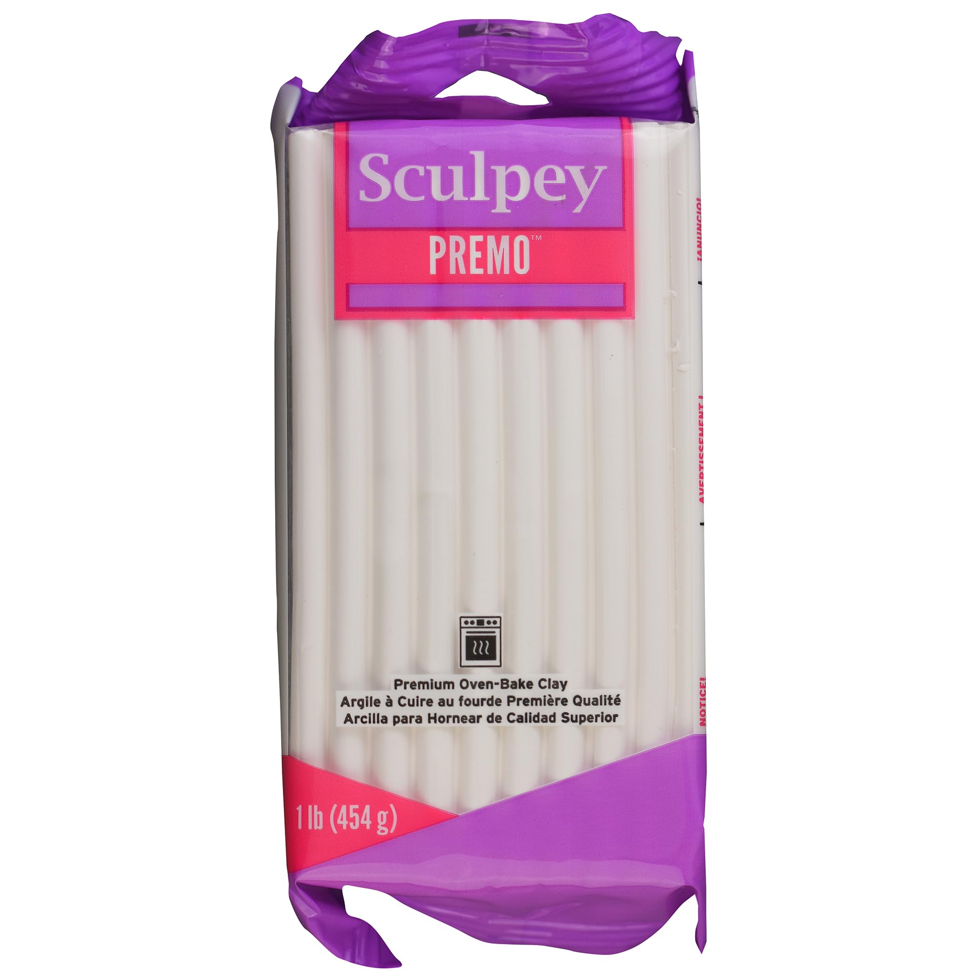 Sculpey Premo Polymer Clay - White 1lb Block for Professional Artists