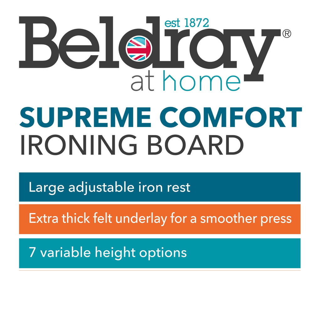 Beldray Supreme Comfort Ironing Board – Large 122x45cm Folding Table