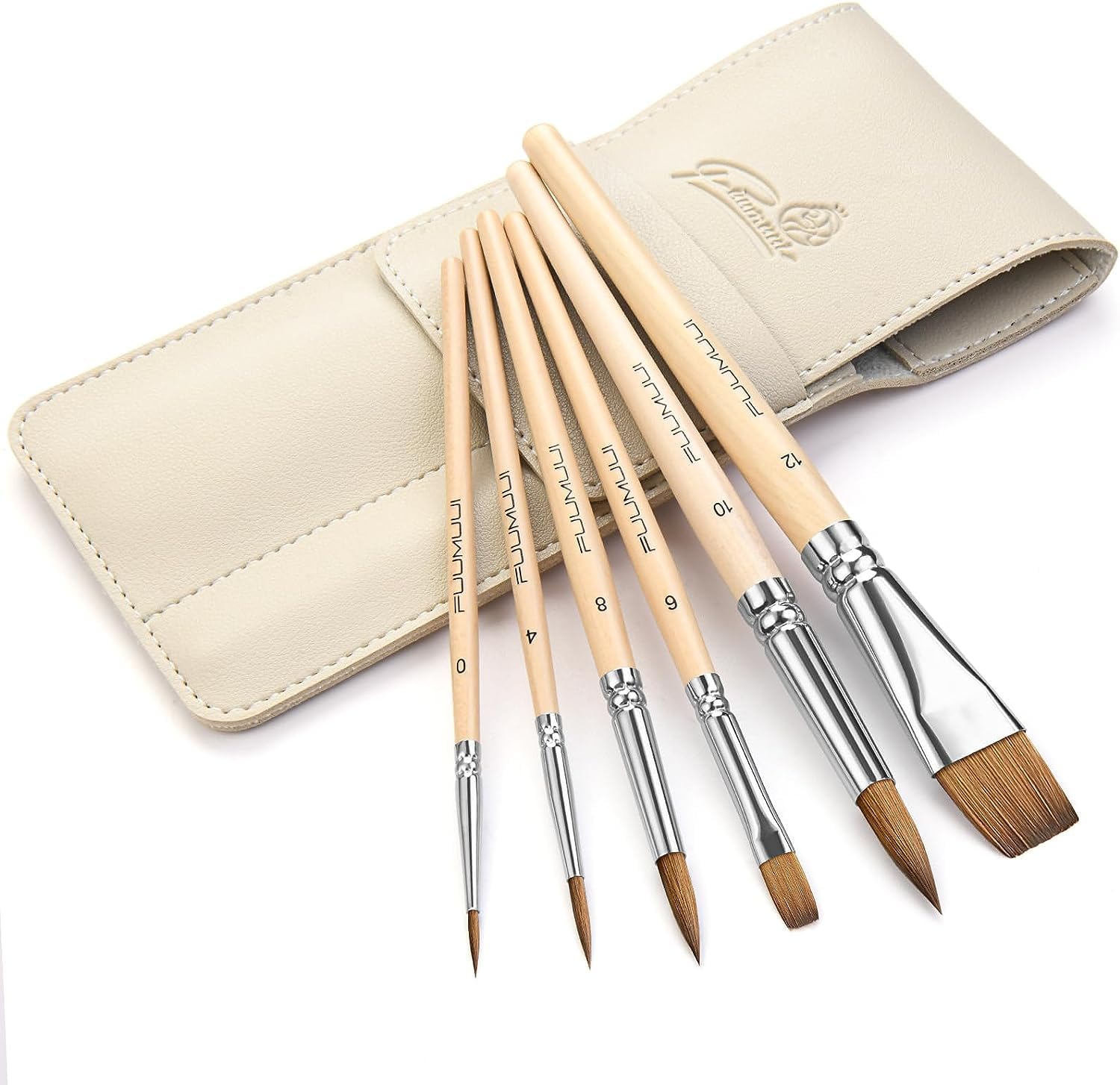 6pc Kolinsky Sable Travel Watercolour Brushes for Artists