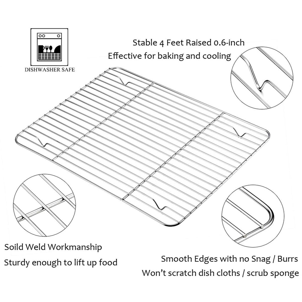 HaWare Stainless Steel Baking Tray and Rack Set - 8 Piece Cookie Sheets