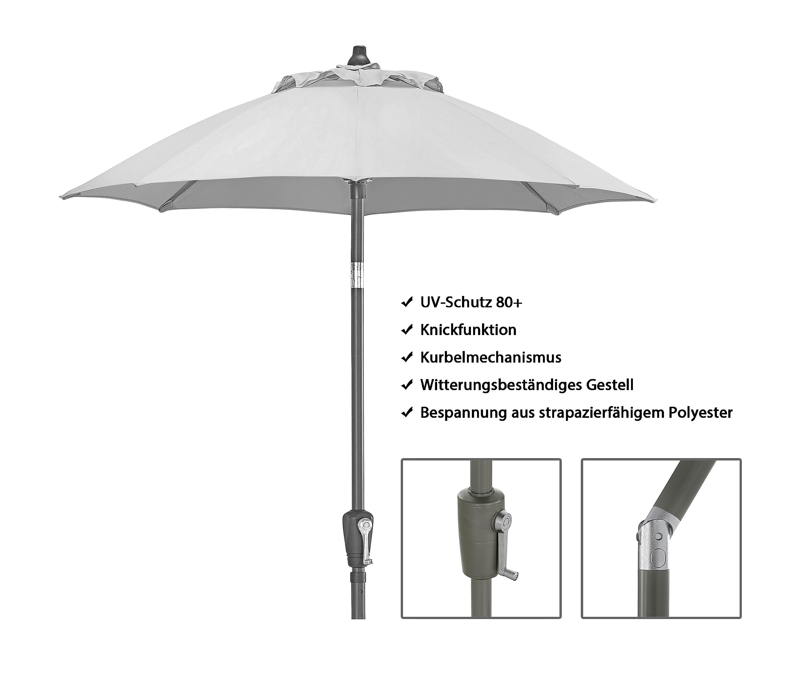 Dehner Kos Parasol – 150cm Turquoise Aluminium Garden Umbrella