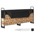 VEVOR 8.5FT Outdoor Firewood Rack with 600D Waterproof Cover | 1/2 Cord