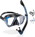 Cressi Big Eyes Mask & Alpha Ultra Dry Snorkel Set - Black/Azure