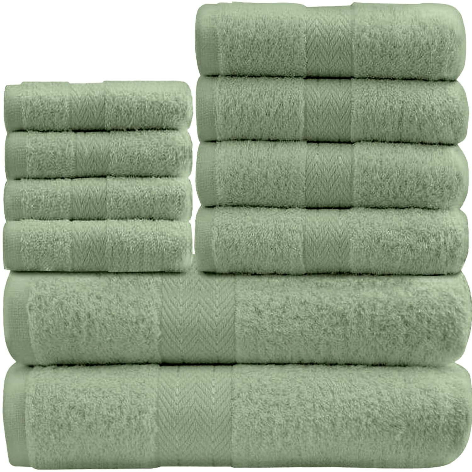 GC Gaveno Cavailia 10 Piece Cotton Towel Bale Set - 450 GSM Sage Green