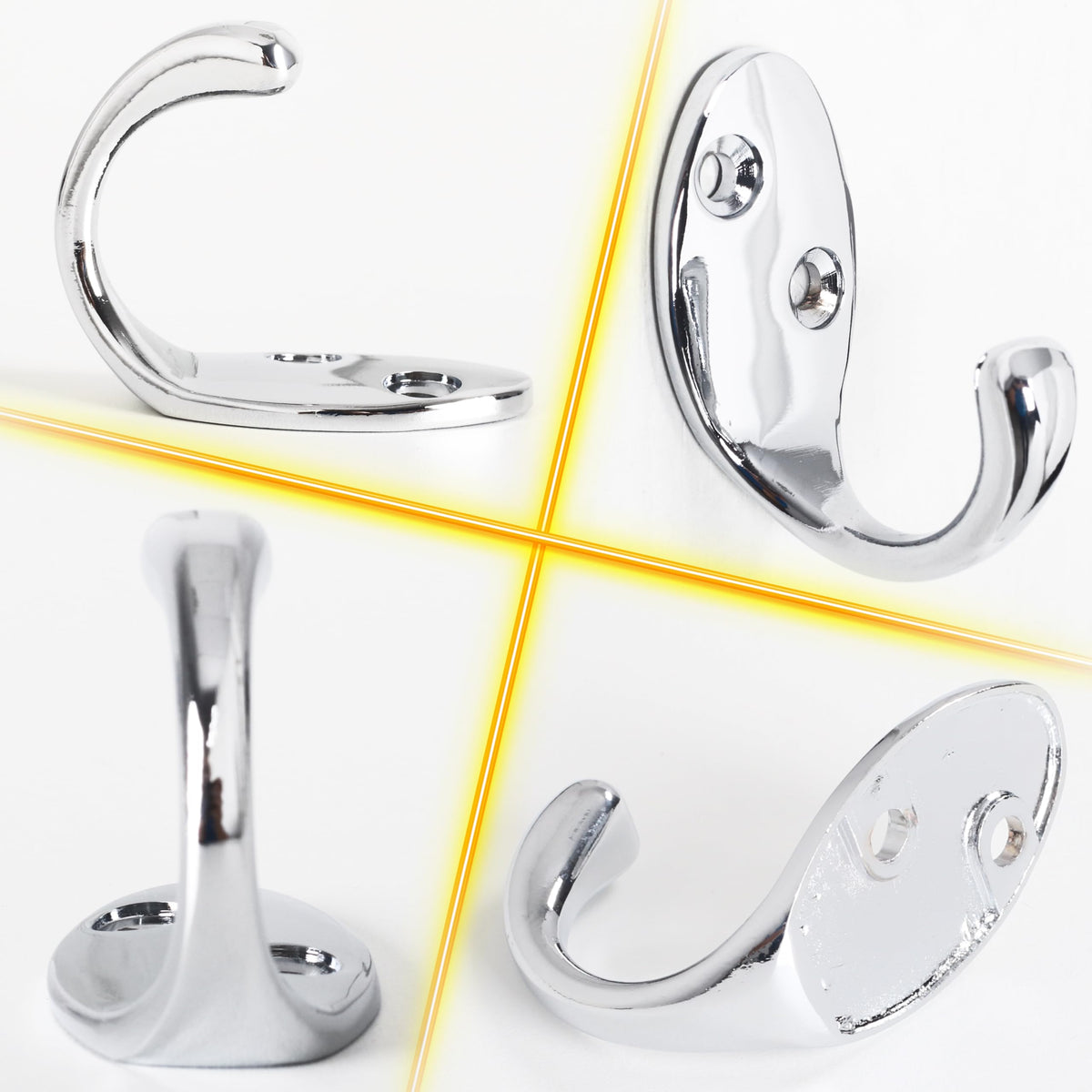 RICOO Modern Coat Hooks, MH014-S3, Set of 3 Wall Mounted Coat Rack in Sleek Silver - Premium Zinc Alloy Clothes Hooks for Wall - image 3