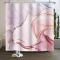 Xiaoterna Marble Shower Curtain – Pink Gold Abstract Waterproof Polyester