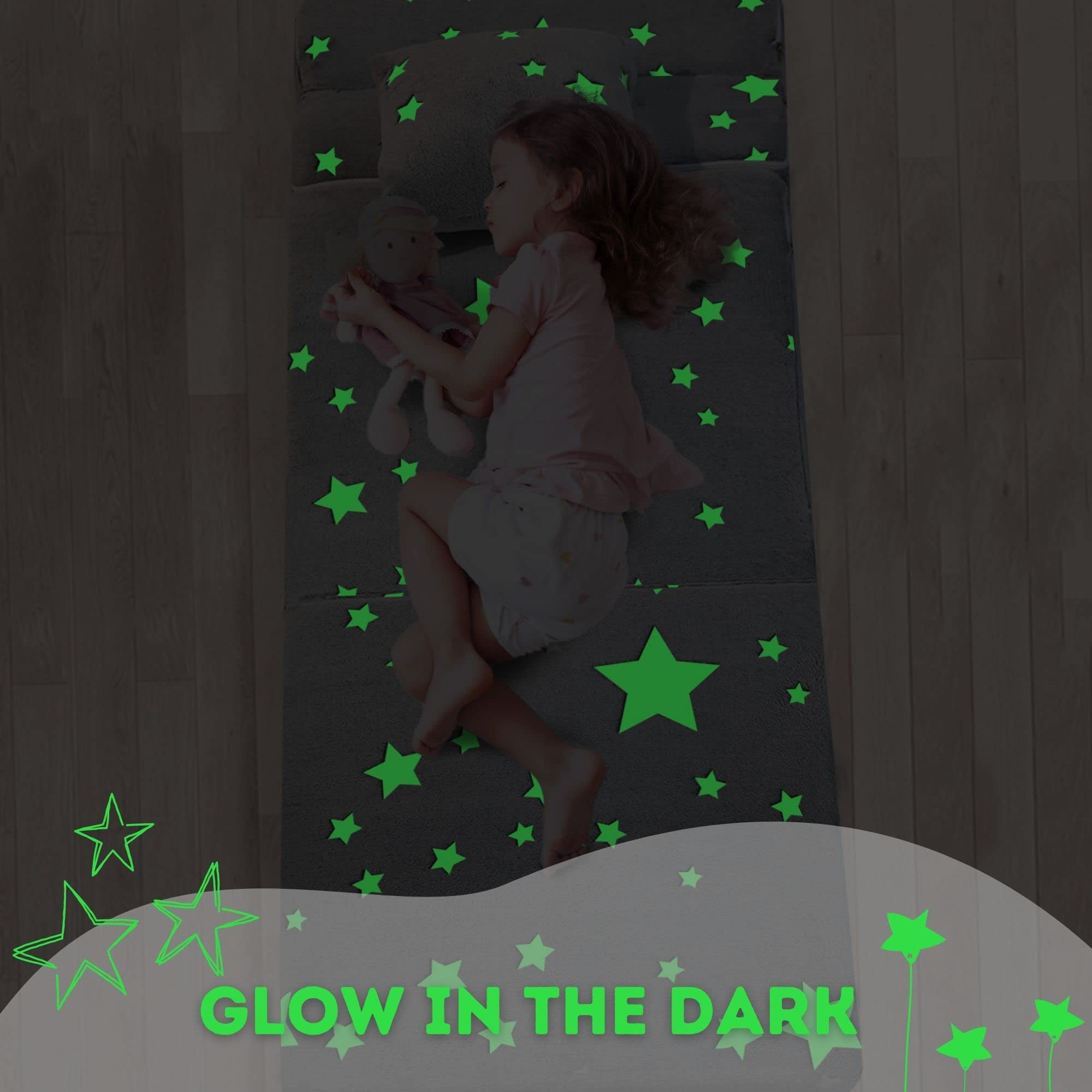 MeMoreCool Glow in The Dark Kids Sofa Bed | Modular Toddler Floor Mattress