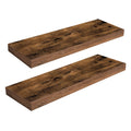HOOBRO Floating Shelves Set of 2 – 60cm Rustic Brown Wooden Wall Shelves