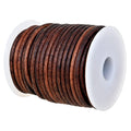 GENIQUE 3mm Genuine Round Leather Cord for Jewelry Making – Antique Brown