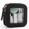 Prite Small Clear Makeup Bag – Waterproof Mini Travel Toiletry Case (Black)