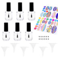 Kare & Kind Empty Nail Polish Bottles - 6 Pack Clear Glass with Brushes