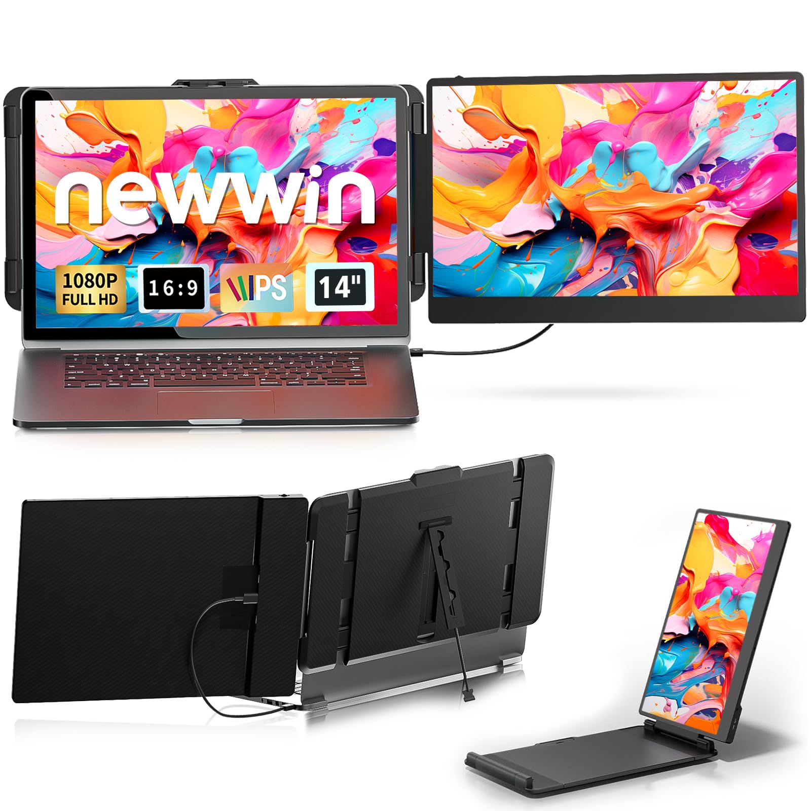Newwin 14" Laptop Screen Extender – 1080P FHD Portable Dual Monitor