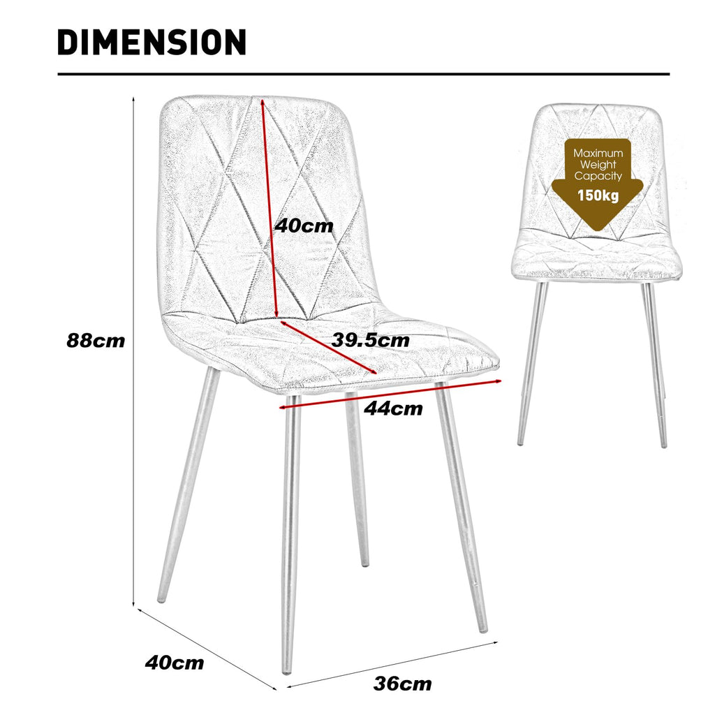Set of 6 Dining Chairs for Dining Room, Fabric Kitchen Chairs Set, Beige - image 2