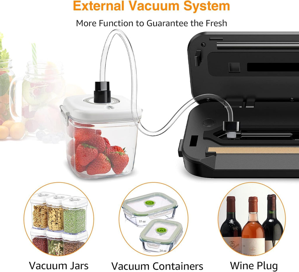 MEGAWISE Vacuum Sealer Machine | 80kPa Suction Food Sealer with Cutter