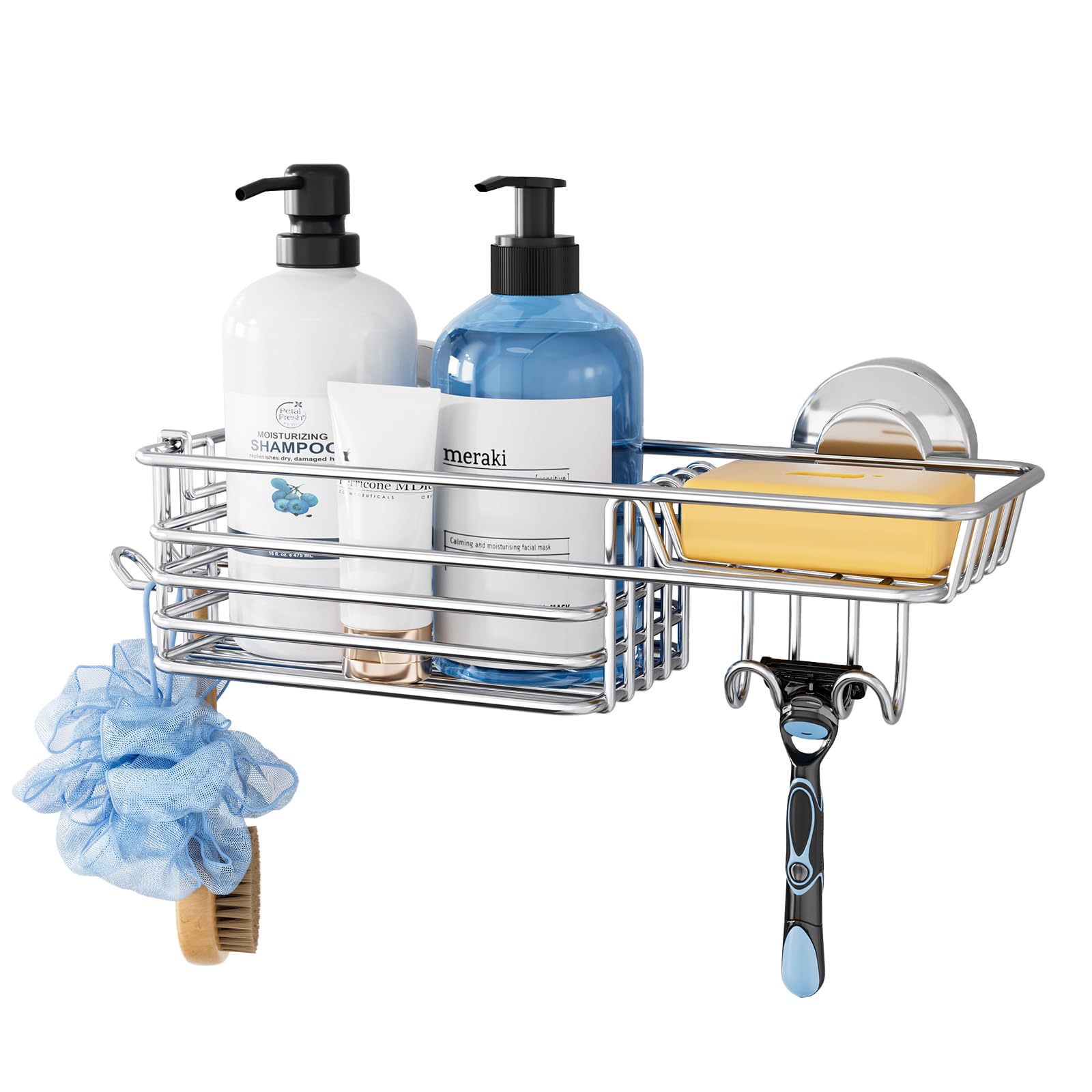 TAILI Suction Cup Shower Caddy | Heavy Duty Stainless Steel Organizer