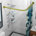 SIKAIQI L-Shaped Corner Shower Curtain Rod | 304 Stainless Steel Gold