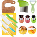Jolof Store 11-Piece Kids Montessori Kitchen Knife Set with Wood Knife