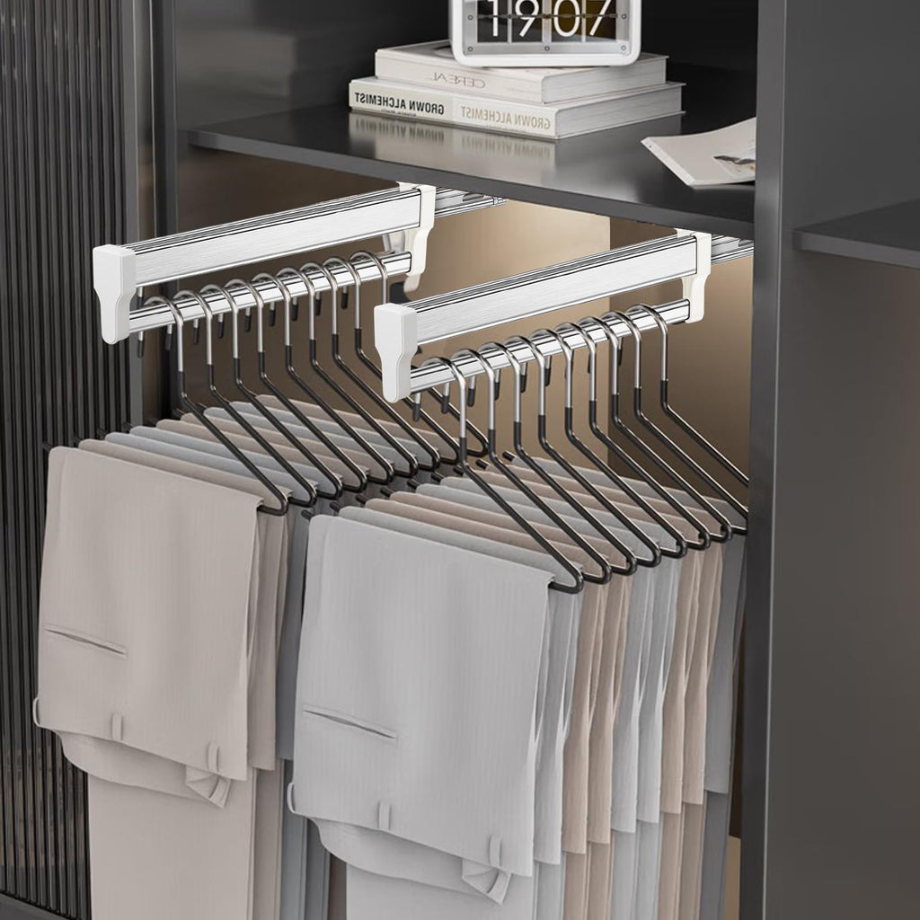 MAFAGE Pull Out Clothes Rail, Adjustable Wardrobe Rail Hanger Rack 497mm - image 5