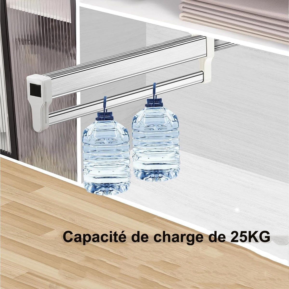 Pull Out Clothes Hanger Rail, Adjustable Heavy Duty Steel Clothes Storage Valet Rod for Wardrobe Trousers Clothing Storage Space Saving,High Load - image 4