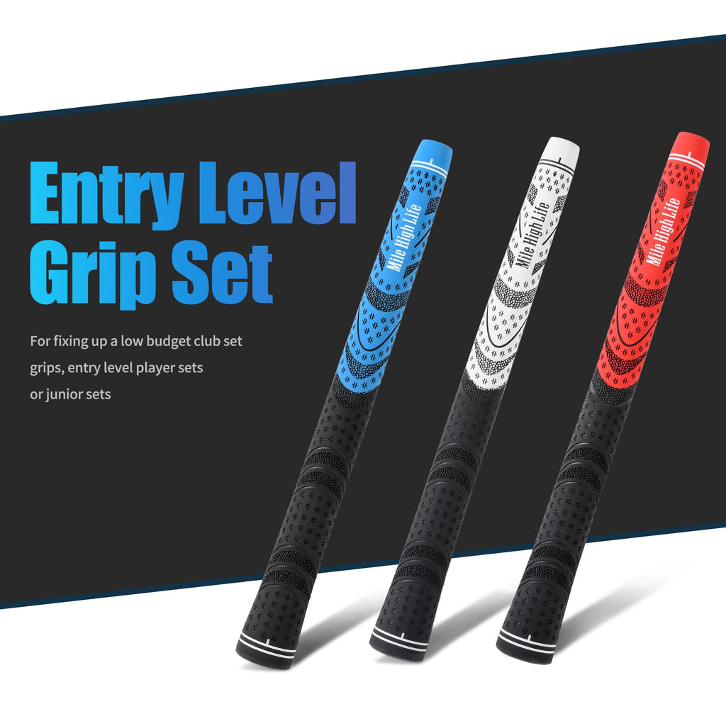 Mile High Life Avid Golf Club Grips - 13 Pc Multi-Compound Rubber Set