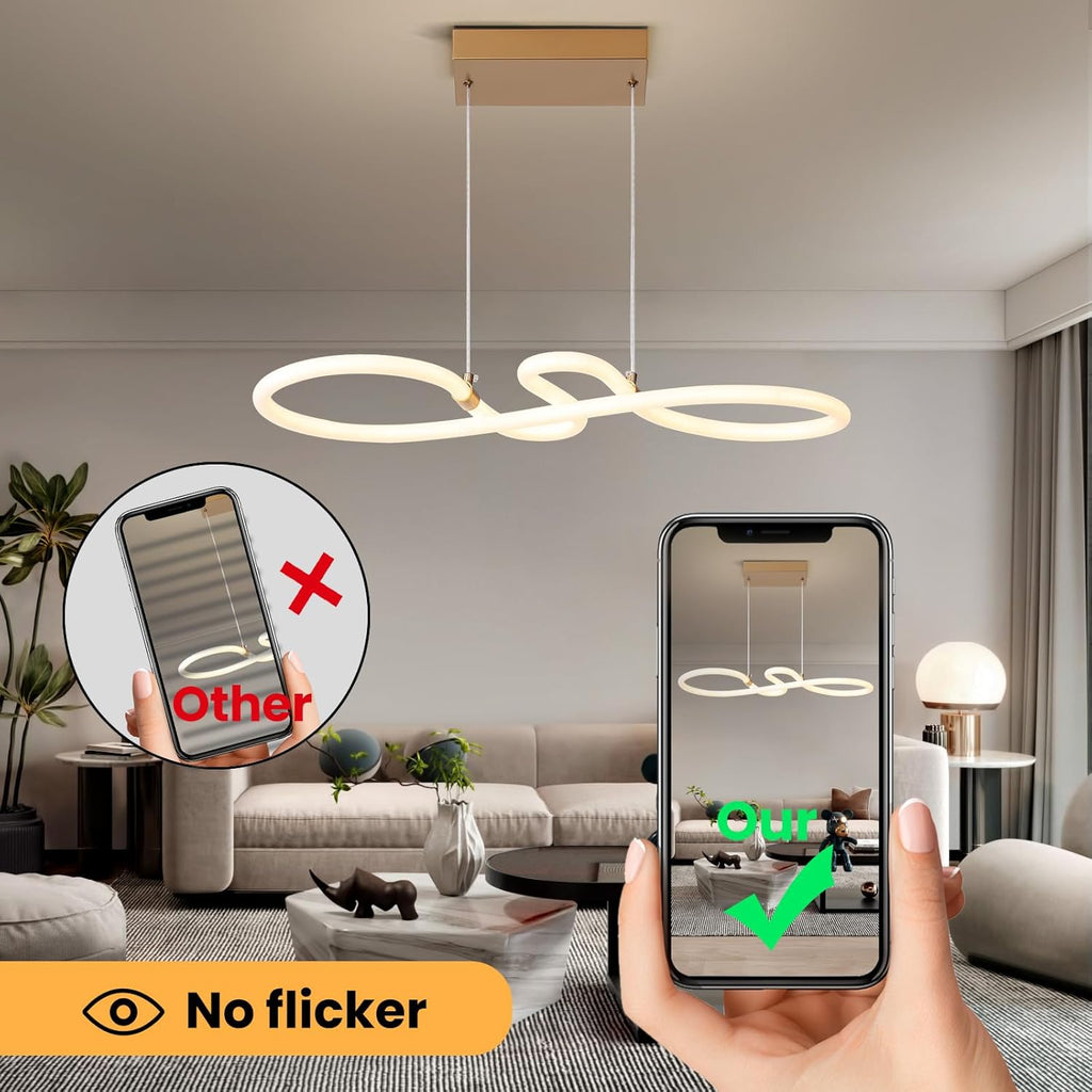 Mikeru Modern LED Pendant Light | Dimmable White Kitchen Island Lamp