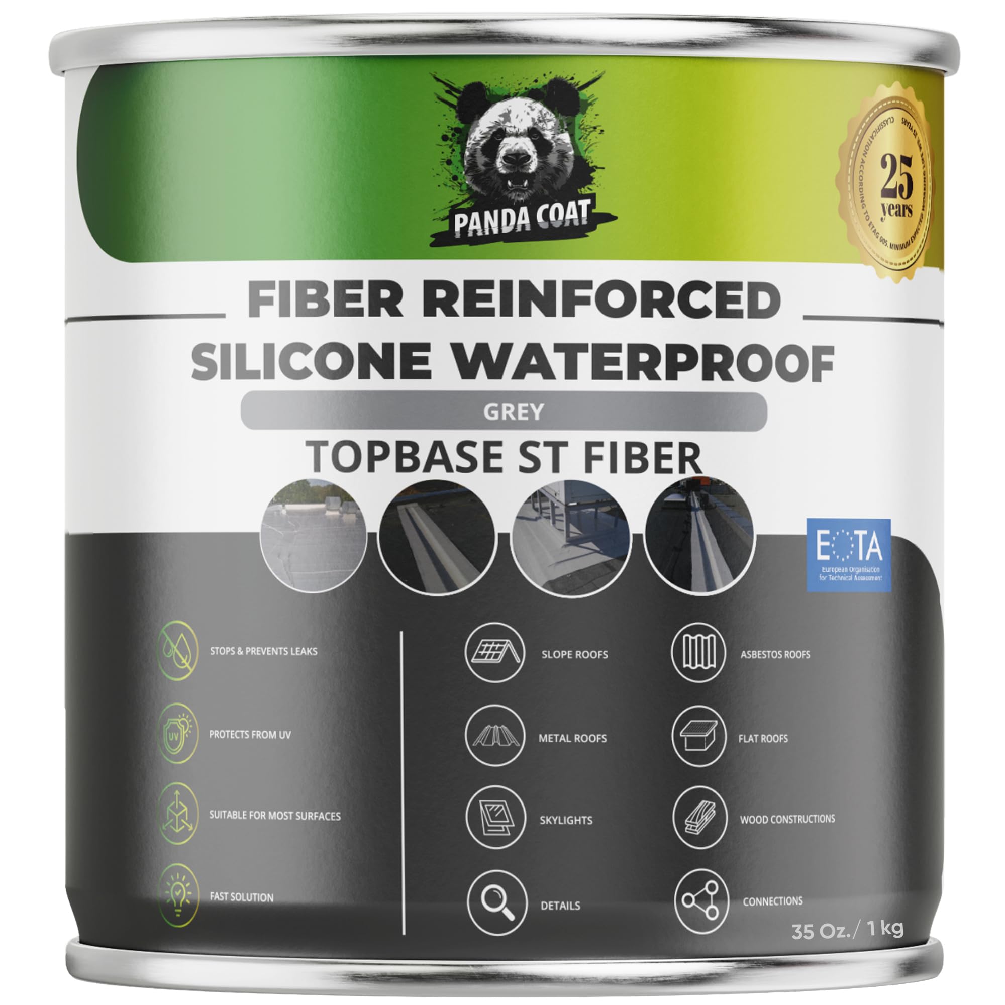 Grey Waterproof Roof Sealant with Glass Fibers - 1kg