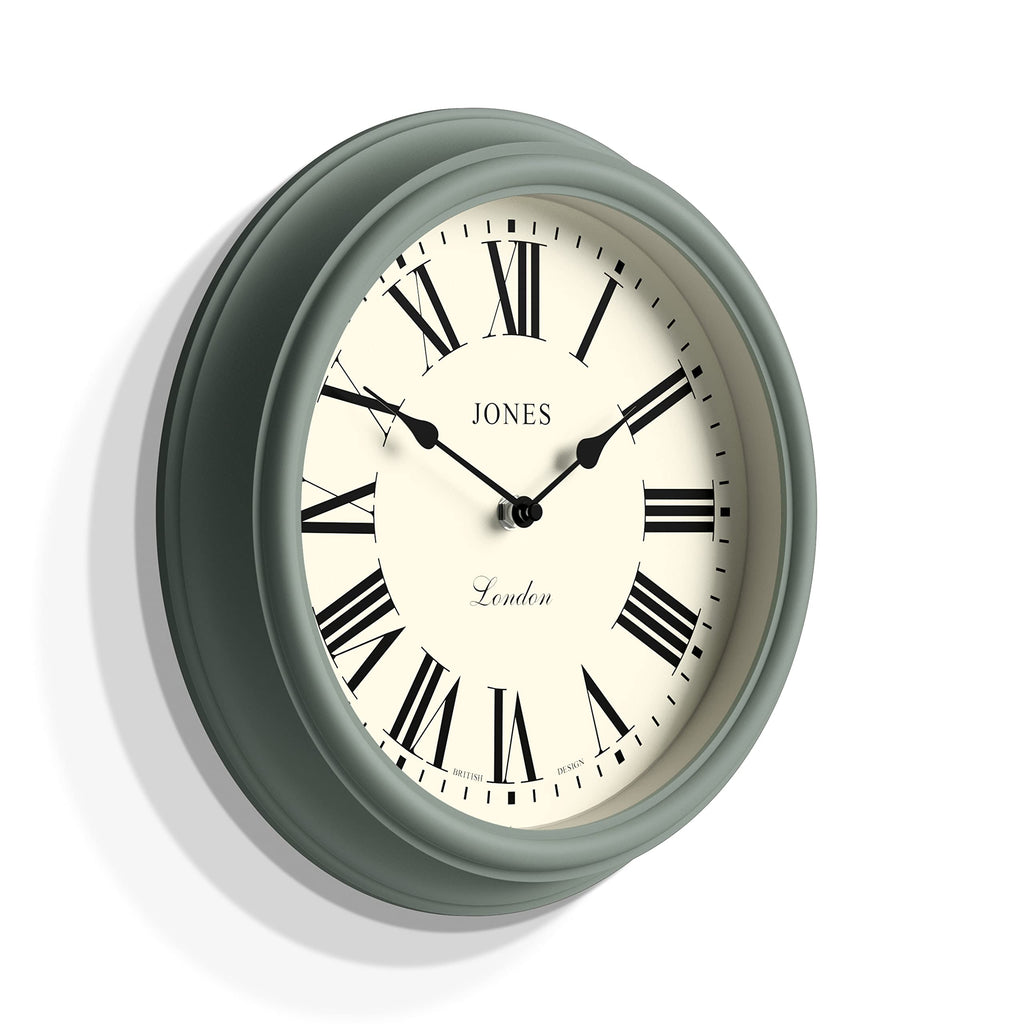Jones Clocks Venetian Wall Clock – 30cm Green Round Roman Numeral