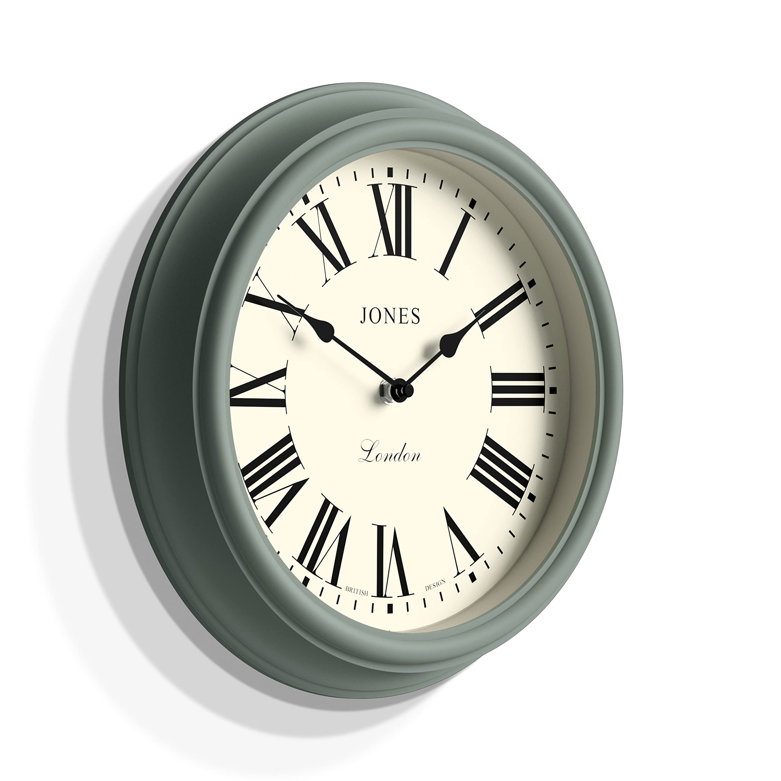 Jones Clocks Venetian Wall Clock – 30cm Green Round Roman Numeral