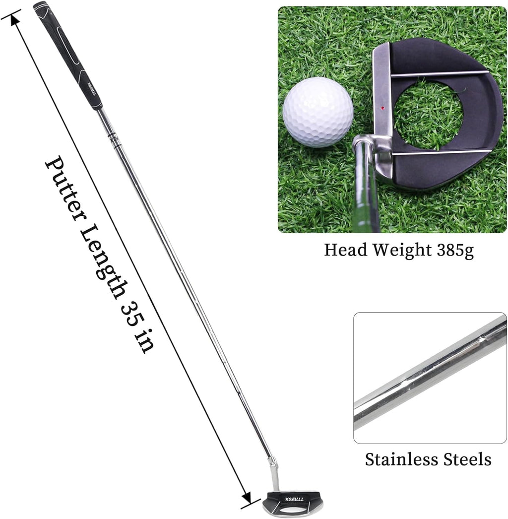 KOFULL Right Handed Golf Putter with Ball Picker - 34" Stainless Steel